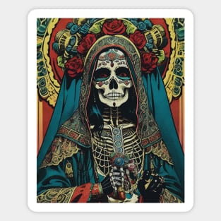 Retro Santa Muerte Magnet